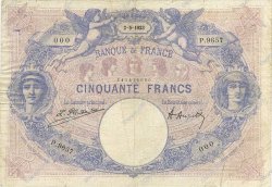 50 Francs BLEU ET ROSE Numéro spécial FRANCE  1923 F.14.36 TB