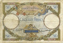 50 Francs LUC OLIVIER MERSON type modifié FRANCE  1932 F.16.03 B+