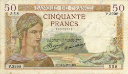 50 Francs CÉRÈS FRANCE  1936 F.17.23 pr.TTB