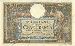 100 Francs LUC OLIVIER MERSON sans LOM FRANCE  1919 F.23.11 TTB