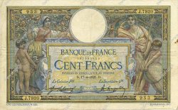 100 Francs LUC OLIVIER MERSON sans LOM FRANCE  1921 F.23.14 TB+ à TTB