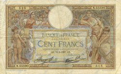 100 Francs LUC OLIVIER MERSON type modifié FRANCE  1937 F.25.02 VG
