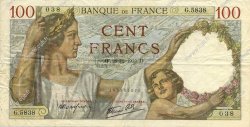 100 Francs SULLY FRANCE  1939 F.26.19 VF+