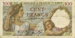 100 Francs SULLY FRANCE  1941 F.26.54 TB