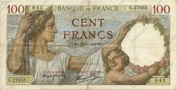 100 Francs SULLY FRANCE  1942 F.26.65 TTB