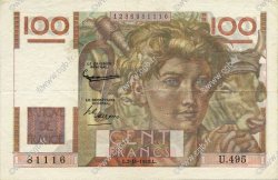100 Francs JEUNE PAYSAN filigrane inversé FRANKREICH  1952 F.28bis.01