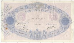 500 Francs BLEU ET ROSE modifié FRANCE  1939 F.31.29 TB+