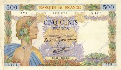 500 Francs LA PAIX FRANCE  1940 F.32.07 pr.SUP