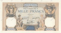 1000 Francs CÉRÈS ET MERCURE type modifié FRANCE  1938 F.38.32