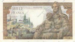 1000 Francs DÉESSE DÉMÉTER FRANCE  1942 F.40.13 XF