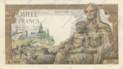 1000 Francs DÉESSE DÉMÉTER FRANCE  1943 F.40.40 TB+