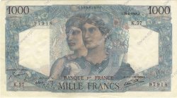 1000 Francs MINERVE ET HERCULE FRANCE  1945 F.41.05 SUP