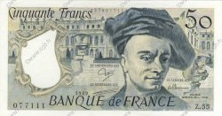 50 Francs QUENTIN DE LA TOUR FRANCE  1989 F.67.15 SPL+
