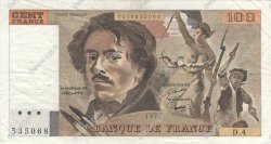 100 Francs DELACROIX modifié FRANCE  1978 F.69.01c TB+