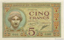 5 Francs Épreuve MADAGASCAR  1926 P.035s