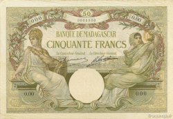 50 Francs Spécimen MADAGASCAR  1926 P.038s SUP