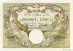 50 Francs Spécimen MADAGASCAR  1926 P.038s pr.NEUF