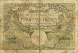 50 Francs MADAGASCAR  1937 P.038 B+