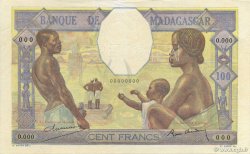 100 Francs Spécimen MADAGASCAR  1937 P.040s