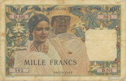 1000 Francs MADAGASCAR  1950 P.048a TB+