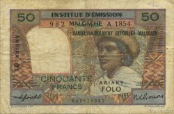 50 Francs - 10 Ariary MADAGASCAR  1961 P.051b pr.TB