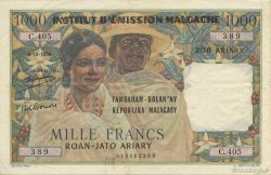 1000 Francs - 500 Ariary MADAGASCAR  1961 P.054 pr.SUP