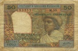 50 Francs - 10 Ariary MADAGASCAR  1962 P.061 TB