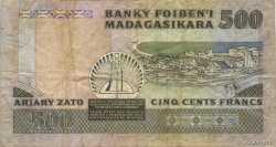 500 Francs - 100 Ariary MADAGASCAR  1988 P.071a TB