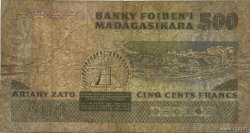 500 Francs - 100 Ariary MADAGASCAR  1988 P.071b AB