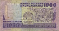 1000 Francs - 200 Ariary MADAGASCAR  1988 P.072a TB