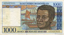 1000 Francs - 200 Ariary MADAGASCAR  1994 P.076a TTB