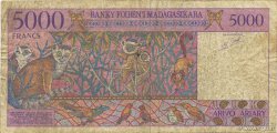 5000 Francs - 1000 Ariary MADAGASCAR  1994 P.078b pr.TB