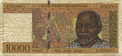 10000 Francs - 2000 Ariary MADAGASCAR  1994 P.079b B+