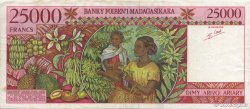 25000 Francs - 5000 Ariary MADAGASCAR  1998 P.082 TTB