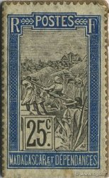 25 Centimes Zébu MADAGASCAR  1916 P.018 SUP