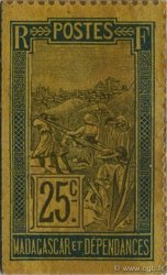25 Centimes Zébu MADAGASCAR  1916 P.030 SPL