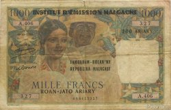 1000 Francs - 500 Ariary MADAGASCAR  1961 P.054 pr.TB