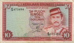 10 Ringgit - 10 Dollars BRUNEI  1986 P.08b TTB