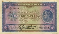 10 Shillings MALTE  1940 P.19 TTB