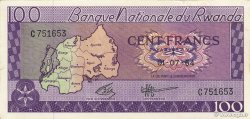 100 Francs RWANDA  1964 P.08a NEUF