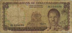 5 Shillings TANZANIE  1966 P.01a B+