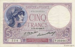 5 Francs FEMME CASQUÉE FRANCIA  1926 F.03.10