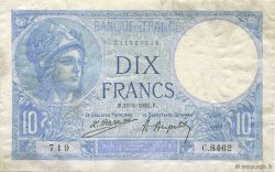 10 Francs MINERVE FRANCE  1922 F.06.06 TB