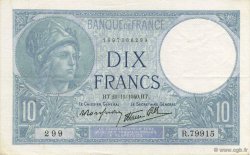 10 Francs MINERVE modifié FRANCE  1940 F.07.21