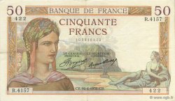 50 Francs CÉRÈS FRANCE  1936 F.17.24 SUP+