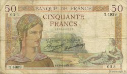 50 Francs CÉRÈS FRANCE  1936 F.17.29 TB