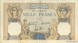 1000 Francs CÉRÈS ET MERCURE type modifié FRANCE  1938 F.38.14 TB+
