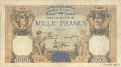 1000 Francs CÉRÈS ET MERCURE type modifié FRANCE  1939 F.38.33 pr.TTB