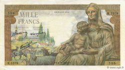 1000 Francs DÉESSE DÉMÉTER FRANCE  1942 F.40.08 SUP