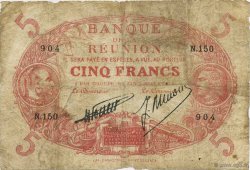 5 Francs Cabasson rouge ÎLE DE LA RÉUNION  1938 P.14 B
